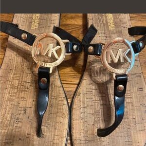 Michael Kors Black Sandals with Gold Accents